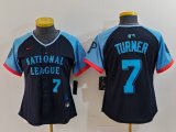 Women's Philadelphia Phillies #7 Trea Turner Number Navy 2024 All Star Limited Stitched Jersey