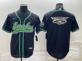 Wholesale Cheap Men's Philadelphia Eagles Black Team Big Logo With Patch Cool Base Stitched Baseball Jersey