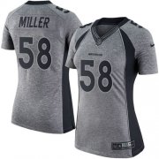 Wholesale Cheap Nike Broncos #58 Von Miller Gray Women's Stitched NFL Limited Gridiron Gray Jersey