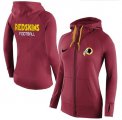 Wholesale Cheap Women's Nike Washington Redskins Full-Zip Performance Hoodie Red_1