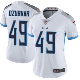 Wholesale Cheap Nike Titans #49 Nick Dzubnar White Women\'s Stitched NFL Vapor Untouchable Limited Jersey