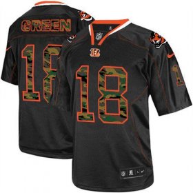 Wholesale Cheap Nike Bengals #18 A.J. Green Black Men\'s Stitched NFL Elite Camo Fashion Jersey