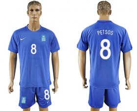 Wholesale Cheap Greece #8 Petsos Away Soccer Country Jersey