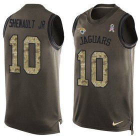 Wholesale Cheap Nike Jaguars #10 Laviska Shenault Jr. Green Men\'s Stitched NFL Limited Salute To Service Tank Top Jersey