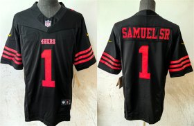 Men\'s San Francisco 49ers #1 Deebo Samuel Sr Black 2024 FUSE Vapor Limited Stitched Jersey