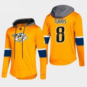 Wholesale Cheap Predators #8 Kyle Turris Gold 2018 Pullover Platinum Hoodie