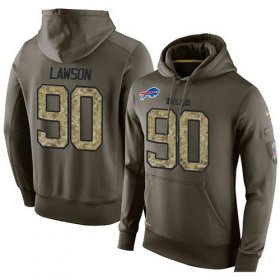 Wholesale Cheap NFL Men\'s Nike Buffalo Bills #90 Shaq Lawson Stitched Green Olive Salute To Service KO Performance Hoodie