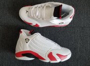 Wholesale Cheap Women's Air Jordan 14 candy cane Shoes White/Red-Black