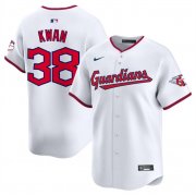 Cheap Men's Cleveland Guardians #38 Steven Kwan White Home Limited Stitched Baseball Jersey