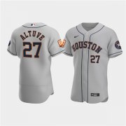 Wholesale Cheap Men's Houston Astros #27 Jose Altuve Gray 60th Anniversary Flex Base Stitched Baseball Jersey