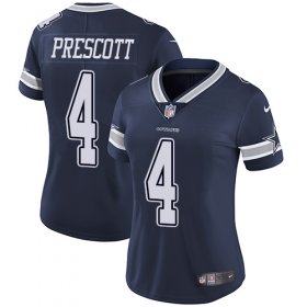 Wholesale Cheap Nike Cowboys #4 Dak Prescott Navy Blue Team Color Women\'s Stitched NFL Vapor Untouchable Limited Jersey