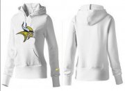 Wholesale Cheap Women's Minnesota Vikings Logo Pullover Hoodie White