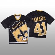 Wholesale Cheap NFL New Orleans Saints #41 Alvin Kamara Black Men's Mitchell & Nell Big Face Fashion Limited NFL Jersey