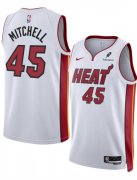 Cheap Men's Miami Heat #45 Davion Mitchell White 2025 Association Edition Swingman Stitched Basketball Jersey