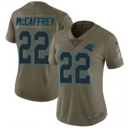 Wholesale Cheap Nike Panthers #22 Christian McCaffrey Olive Women's Stitched NFL Limited 2017 Salute to Service Jersey