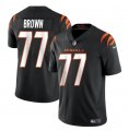 Cheap Youth Cincinnati Bengals #77 Trent Brown Black Vapor Untouchable Limited Stitched Jersey