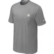 Wholesale Cheap Nike Pittsburgh Steelers Chest Embroidered Logo T-Shirt Grey