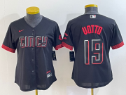 Wholesale Cheap Women's Cincinnati Reds #19 Joey Votto Black 2023 City Connect Cool Base Stitched Jersey