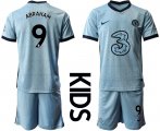 Wholesale Cheap Youth 2020-2021 club Chelsea away Light blue 9 Soccer Jerseys