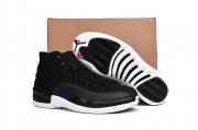 Wholesale Cheap Air Jordan 12 Black Nylon Black/White-Gym Red