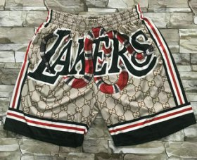 Wholesale Cheap Men\'s Los Angeles Lakers Black Mamba Commemorative Hardwood Classics Soul Swingman Throwback Shorts