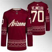 Cheap Men's Arizona Coyotes #70 Karel Vejmelka Garnet Alternate Pro Jersey