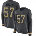 Wholesale Cheap Nike Ravens #57 C.J. Mosley Anthracite Salute to Service Women's Stitched NFL Limited Therma Long Sleeve Jersey