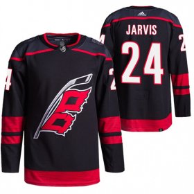 Wholesale Cheap Men\'s Carolina Hurricanes #24 Seth Jarvis Black Stitched Jersey