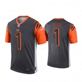 Wholesale Cheap Nike Cincinnati Bengals #1 Ja\'Marr Chase Black Inverted Legend Jersey