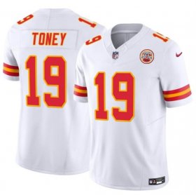 Wholesale Cheap Men\'s Kansas City Chiefs #19 Kadarius Toney White 2023 F.U.S.E. Vapor Untouchable Limited Football Stitched Jersey