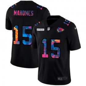 Cheap Kansas City Chiefs #15 Patrick Mahomes Men\'s Nike Multi-Color Black 2020 NFL Crucial Catch Vapor Untouchable Limited Jersey