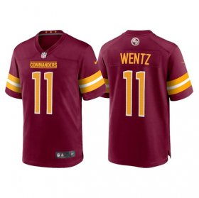 Wholesale Cheap Men\'s Washington Commanders #11 Carson Wentz 2022 Burgundy Game Stitched Jersey