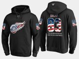 Wholesale Cheap Red Wings #83 Trevor Daley NHL Banner Wave Usa Flag Black Hoodie