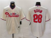 Men's Philadelphia Phillies #28 Alec Bohm Cream Cool Base Stitched Jersey