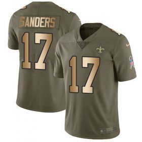 Wholesale Cheap Nike Saints #17 Emmanuel Sanders Olive/Gold Men\'s Stitched NFL Limited 2017 Salute To Service Jersey