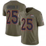 Wholesale Cheap Nike Broncos #25 Melvin Gordon III Olive Men's Stitched NFL Limited 2017 Salute To Service Jersey