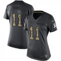 Wholesale Cheap Nike Jets #11 Denzel Mim Black Women's Stitched NFL Limited 2016 Salute to Service Jersey