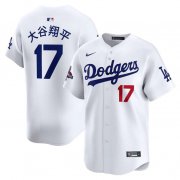 Cheap Men's Los Angeles Dodgers #17 OHIO White 2024 World Series Champions Home Limited Stitched Baseball Jersey