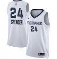 Cheap Men's Memphis Grizzlies #24 Cam Spencer White 2024 Draft Association Edition Stitched Jersey