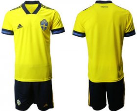 Wholesale Cheap Sweden Home UEFA Euro 2020 Soccer Jersey