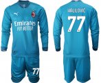 Wholesale Cheap 2021 Men AC milan away long sleeve 77 soccer jerseys