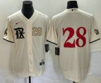 Wholesale Cheap Men's Texas Rangers #28 Jonah Heim Number Cream 2023 City Connect Cool Base Stitched Baseball Jersey