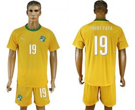 Wholesale Cheap Cote d\'lvoire #19 Toure Yaya Home Soccer Country Jersey