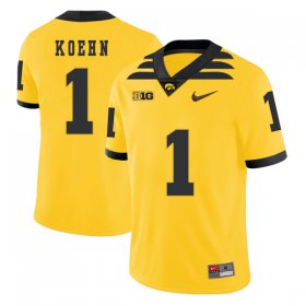 Wholesale Cheap Iowa Hawkeyes 1 Marshall Koehn Pasat Yellow College Football Jersey