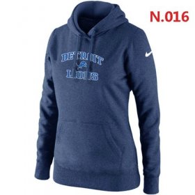 Wholesale Cheap Women\'s Nike Detroit Lions Heart & Soul Pullover Hoodie Dark Blue