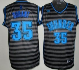 Wholesale Cheap Oklahoma City Thunder #35 Kevin Durant Gray With Black Pinstripe Jersey