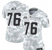 Cheap Women's Los Angeles Chargers #76 Joe Alt 2024 F.U.S.E Arctic Camo Salute To Service Limited Stitched Football Jersey(Run Small)