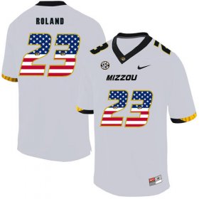 Wholesale Cheap Missouri Tigers 23 Johnny Roland White USA Flag Nike College Football Jersey