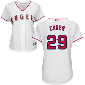 Wholesale Cheap Angels #29 Rod Carew White Home Women\'s Stitched MLB Jersey