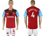 Wholesale Cheap West Ham United #4 Nordtveit Home Soccer Club Jersey